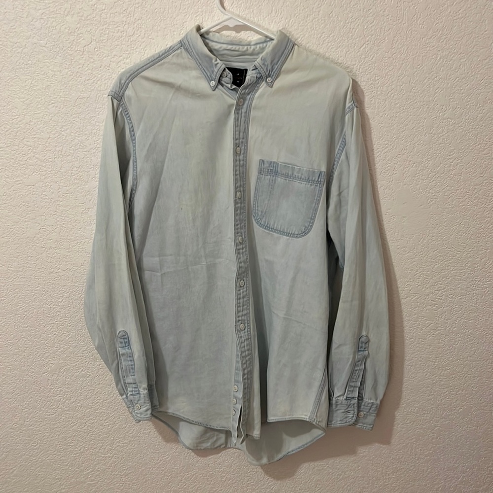 Vintage Casual Button Down Denim Shirt